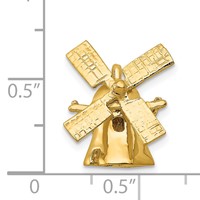 14K Yellow Gold 3-D Windmill Charm with Moveable Blades view 4