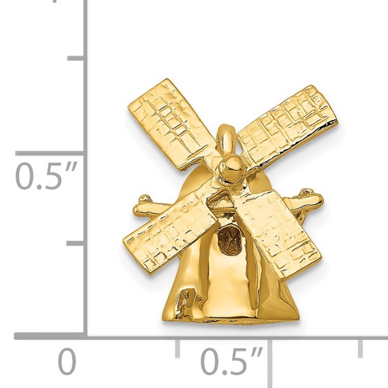 14K  3-D Windmill with Moveable Blades Charm