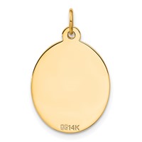 14K Yellow Gold Polished Engraveable Disc and Key Charm view 3