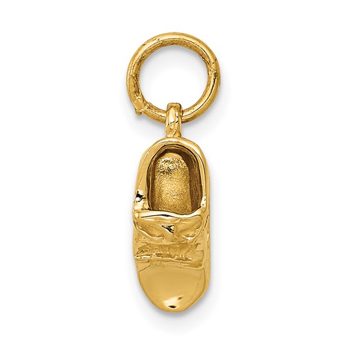 14K Yellow Gold 3-D Single Baby Shoe Charm