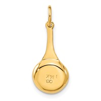 14K Yellow Gold 3-D Frying Pan Charm with White and Yellow Enameled Egg view 3