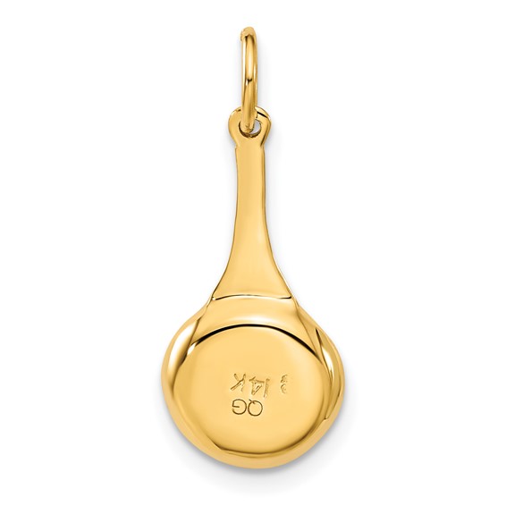 14k 3-D Frying Pan with White and Yellow Enameled Egg Charm