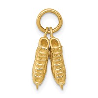 14K Yellow Gold 3-D Pair of Ice Skates Charm view 3