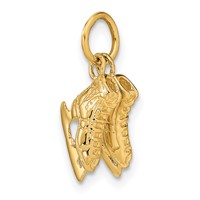 14K Yellow Gold 3-D Pair of Ice Skates Charm view 2