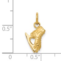 14K Yellow Gold 3-D Pair of Ice Skates Charm view 5