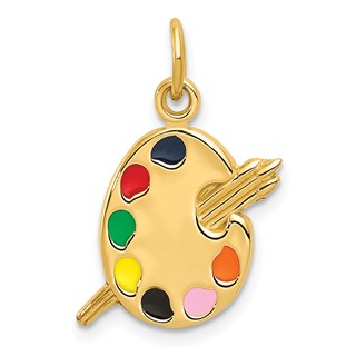 Gold Enameled Artist Pallete Charm