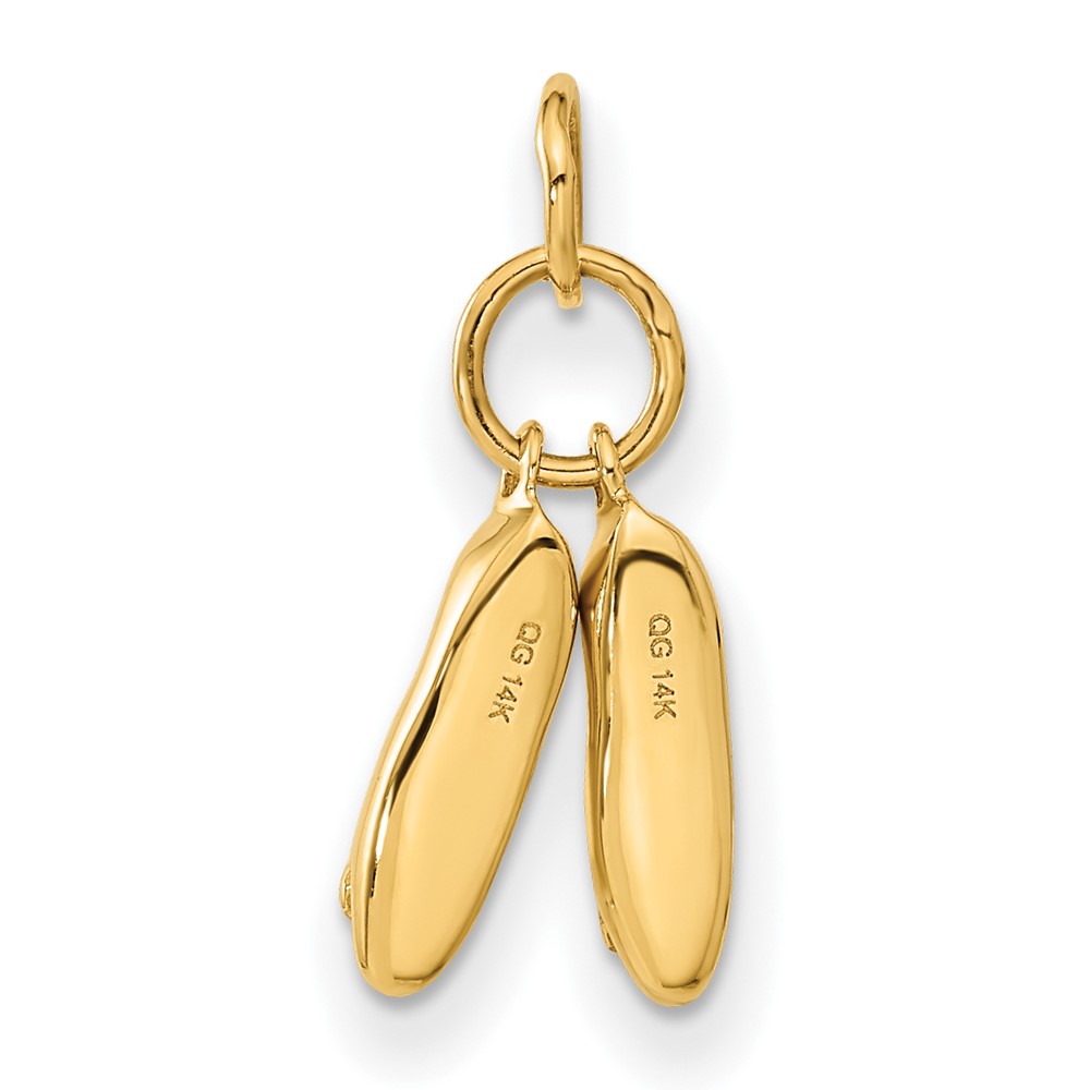 14K 3D Ballet Slippers Charm (A0181)