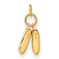 14K Yellow Gold 3-D Ballet Slippers Charm view 3
