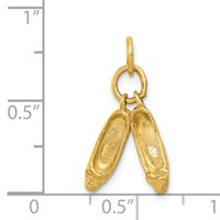 14K Yellow Gold 3-D Ballet Slippers Charm view 4