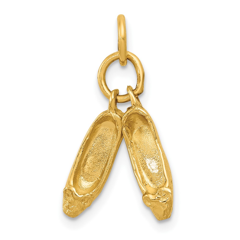 14K 3D Ballet Slippers Charm (A0181)