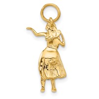 14K 3-D Hula Dancer Charm view 3