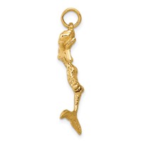 14K Yellow Gold 3-D Mermaid Charm view 2