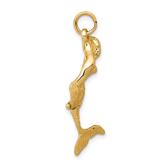 14k 3-D Mermaid Charm