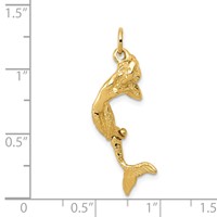 14K Yellow Gold 3-D Mermaid Charm view 3