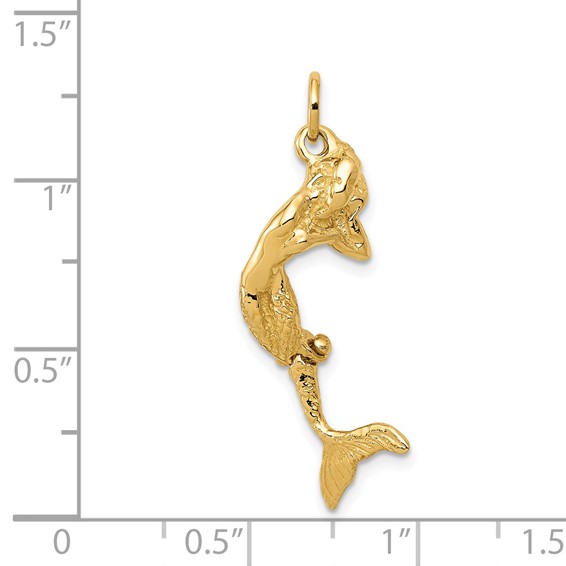 14k 3-D Mermaid Charm