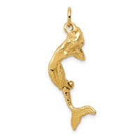 14K Yellow Gold 3-D Mermaid Charm view 1