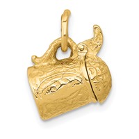 14K Yellow Gold 3-D Beer Stein Lid Opens Charm view 1
