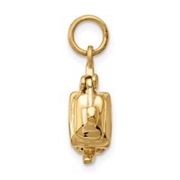 14K Yellow Gold 3-D Tea Pot Lid Opens Charm view 2