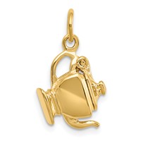 14K Yellow Gold 3-D Tea Pot Lid Opens Charm view 3