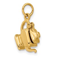 14K Yellow Gold 3-D Tea Pot Lid Opens Charm view 4