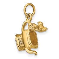 14K Yellow Gold 3-D Tea Pot Lid Opens Charm view 5