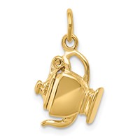 14K Yellow Gold 3-D Tea Pot Lid Opens Charm view 1