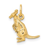 14K Yellow Gold 3-D Kangaroo Charm with Joey view 3