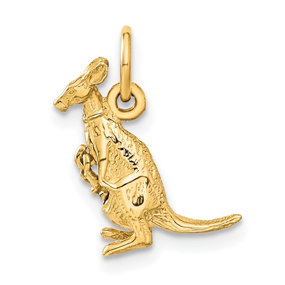 14k 3-D Kangaroo with Joey Charm