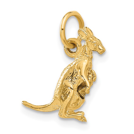 14k 3-D Kangaroo with Joey Charm