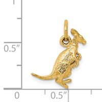 14K Yellow Gold 3-D Kangaroo Charm with Joey view 5