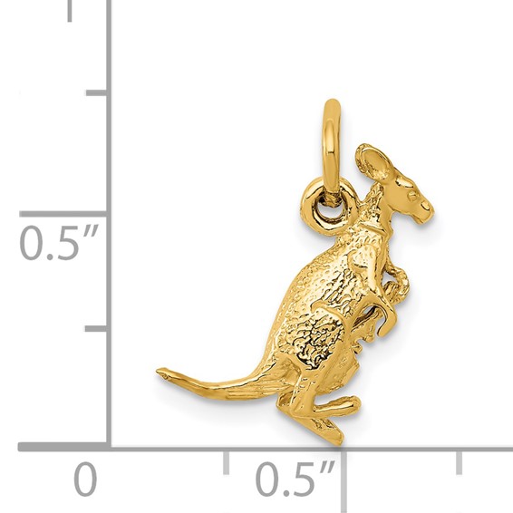 14k 3-D Kangaroo with Joey Charm
