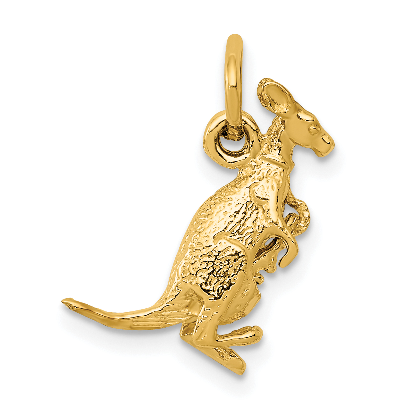 14k 3D Kangaroo with Joey Charm (A0309)