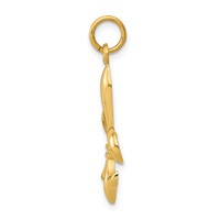 14K Yellow Gold Hollow Fleur De Lis Charm view 2