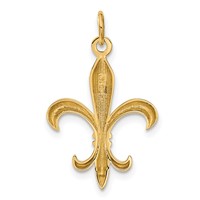 14K Yellow Gold Hollow Fleur De Lis Charm view 3