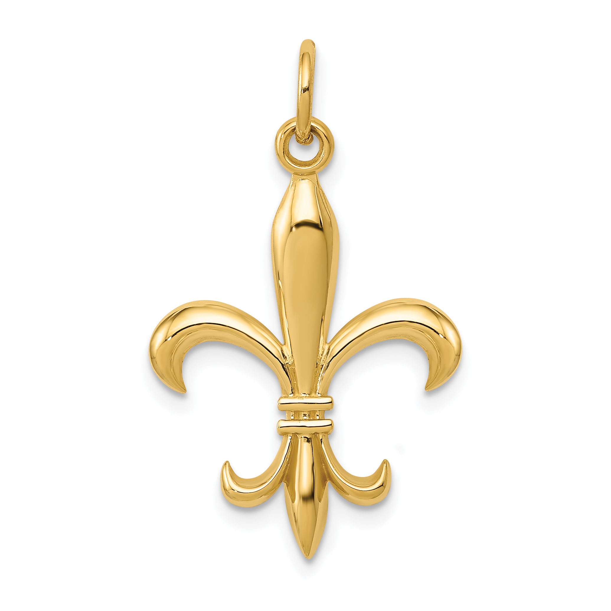 14k Hollow Fleur De Lis Charm (A0310)