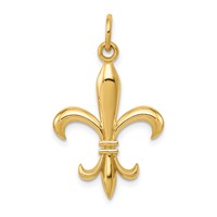 14K Yellow Gold Hollow Fleur De Lis Charm view 1