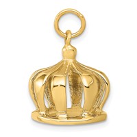 14K Yellow Gold 3-D Crown Charm view 2