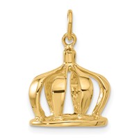 14K Yellow Gold 3-D Crown Charm view 3