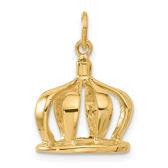 14k 3-D Crown Charm