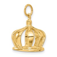 14K Yellow Gold 3-D Crown Charm view 5