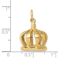 14K Yellow Gold 3-D Crown Charm view 4