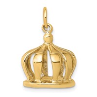 14K Yellow Gold 3-D Crown Charm view 1