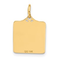 14K Yellow Gold Enameled Blue Engravable Birth Certificate Charm view 3