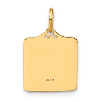14K Yellow Gold Enameled Pink Engravable Birth Certificate Charm view 3