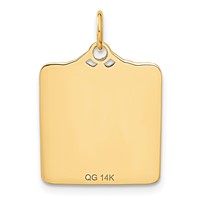 14K Yellow Gold Enameled Blue Engravable Birth Certificate Charm view 3