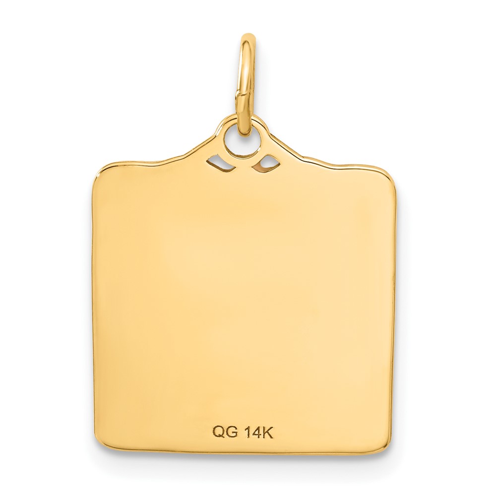 14k Enameled Pink Engravable Birth Certificate Charm (A0364/P)
