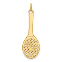 14K Yellow Gold Tennis Racquet Charm with Freshwater Cultured Pearl Ball view 3