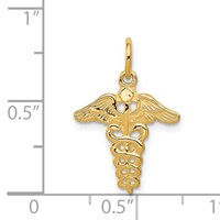 14K Yellow Gold Caduceus Charm view 4