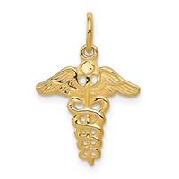 14K Yellow Gold Caduceus Charm view 1