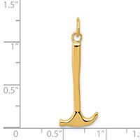 14K Yellow Gold 3-D Hammer Charm view 4